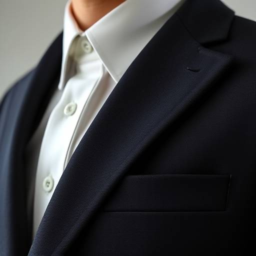 A bespoke suit jacket with elegant lapel detailing and a tailored fit, showcasing fine fabric.